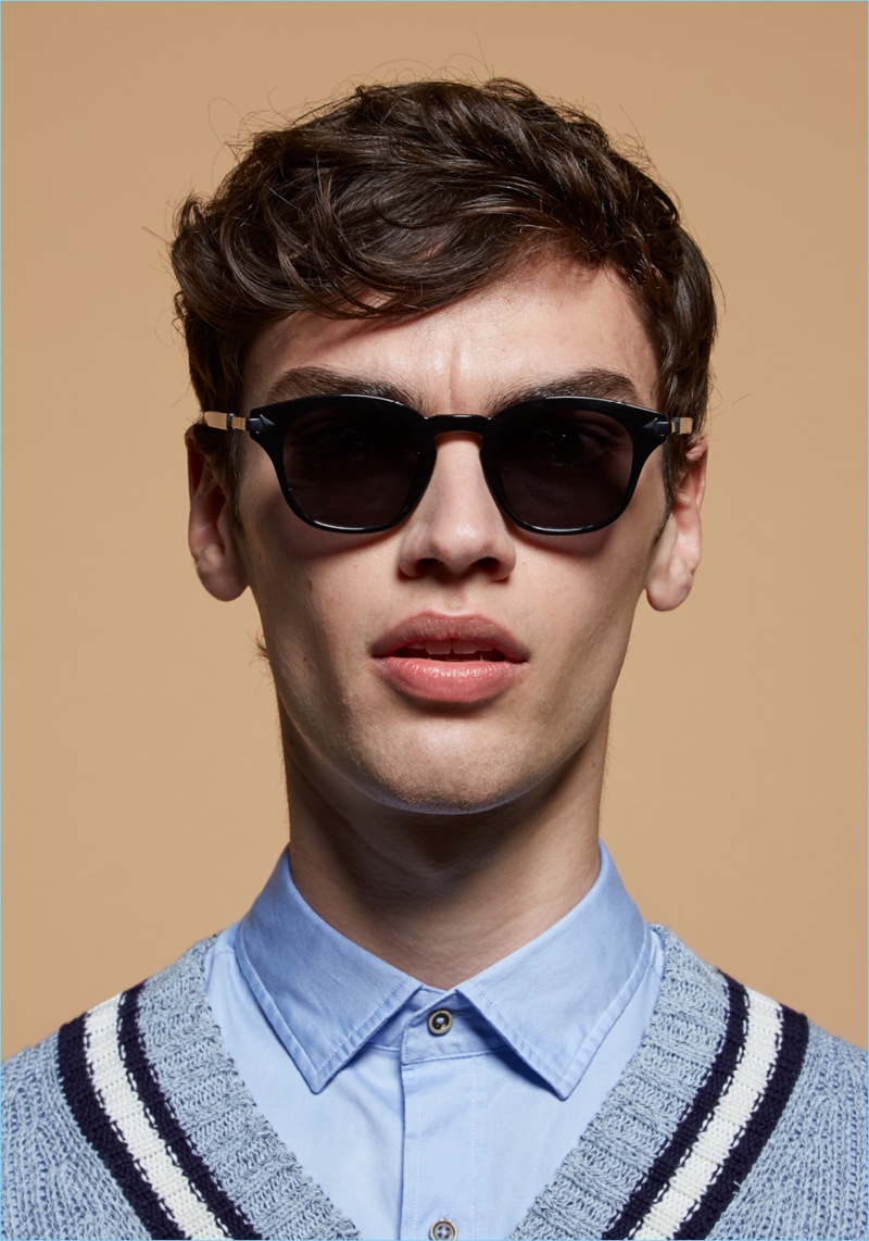 A cool vision, Xander Weber rocks Monumental by Karen Walker Klee Black sunglasses.