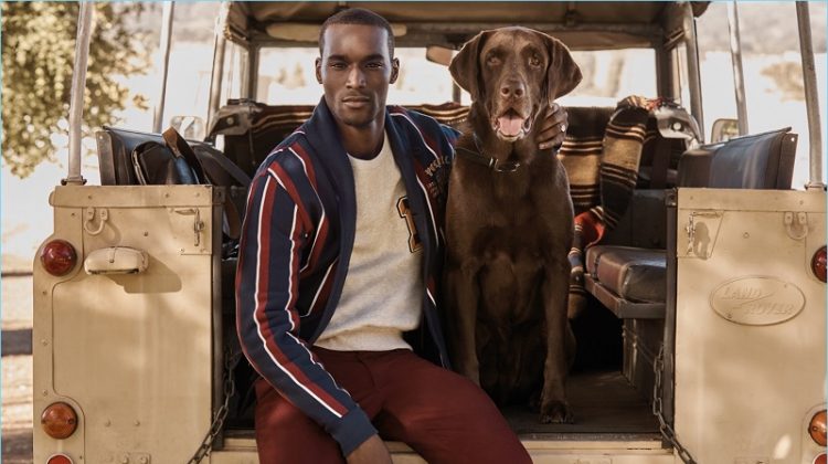 Corey Baptiste models a look from Mr Porter's exclusive POLO Ralph Lauren capsule collection.