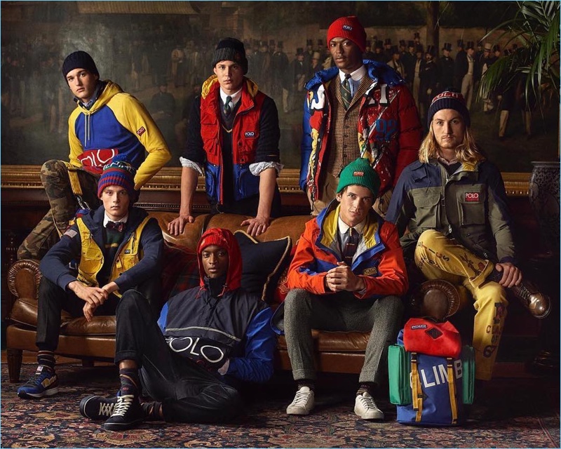 Jegor Venned, Hugh Laughton-Scott, Max Snippe, Oliver Kumbi, Hamid Onifade, Nate Hill, and Pat Schmidt front POLO Ralph Lauren's fall-winter 2018 campaign.