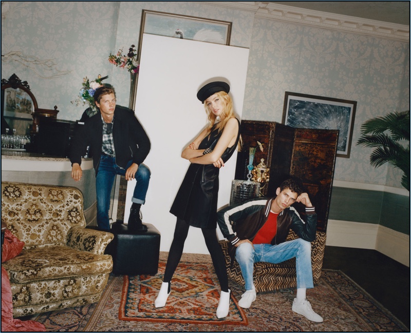 Pepe Jeans enlists Jelle Honing, Stella Maxwell, and Arthur Gosse to appear in its fall-winter 2018 campaign.