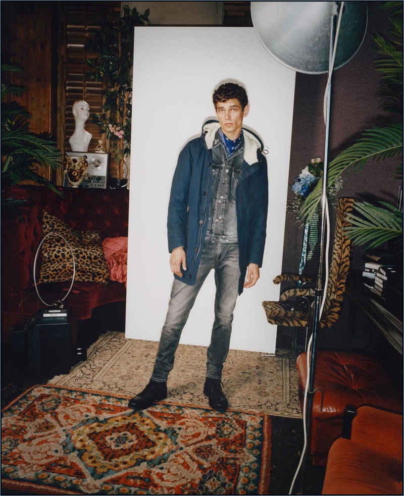 French model Arthur Gosse stars in Pepe Jeans' fall-winter 2018 campaign.
