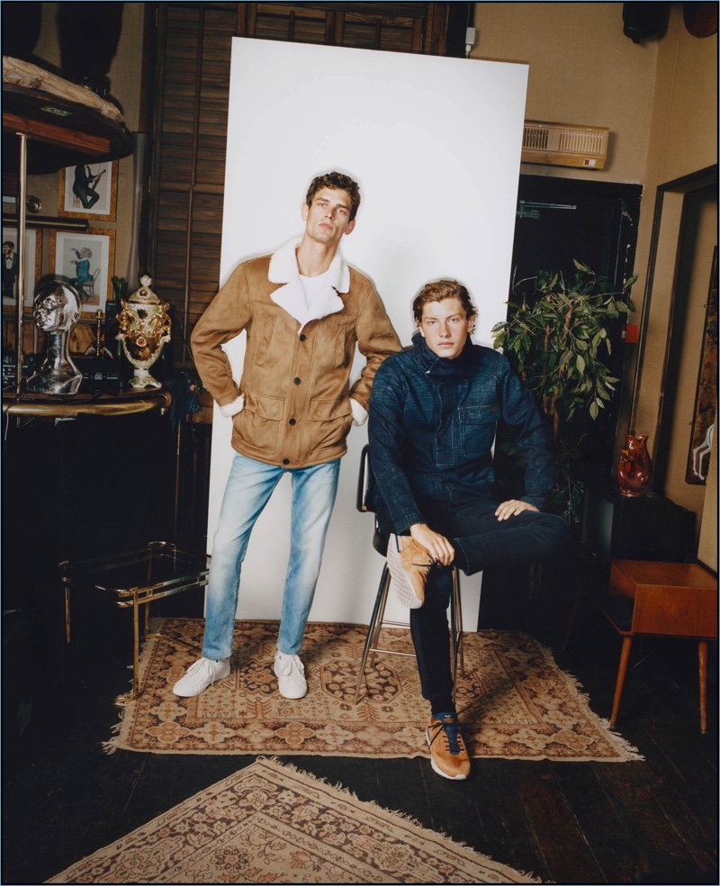 Models Arthur Gosse and Jelle Honing star in Pepe Jeans' fall-winter 2018 campaign.