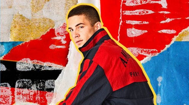 Blast from the Past: Perry Ellis America Capsule Collection Launches Keegan Rodriguez sports a tracksuit from the Perry Ellis America capsule collection.
