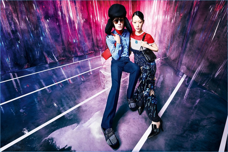 Tae Min Park and Sora Choi appear in Prada's 365 resort 2019 campaign.