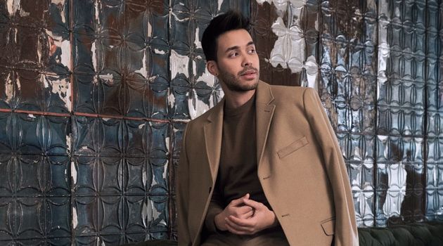 Prince Royce Inspires in H&M Fall '18 Collection Singer Prince Royce dons a wool-blend camel coat with a fine-knit sweater, and suit pants by H&M.