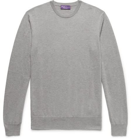 Ralph Lauren Purple Label – Slim-Fit Cashmere Sweater – Light gray ...