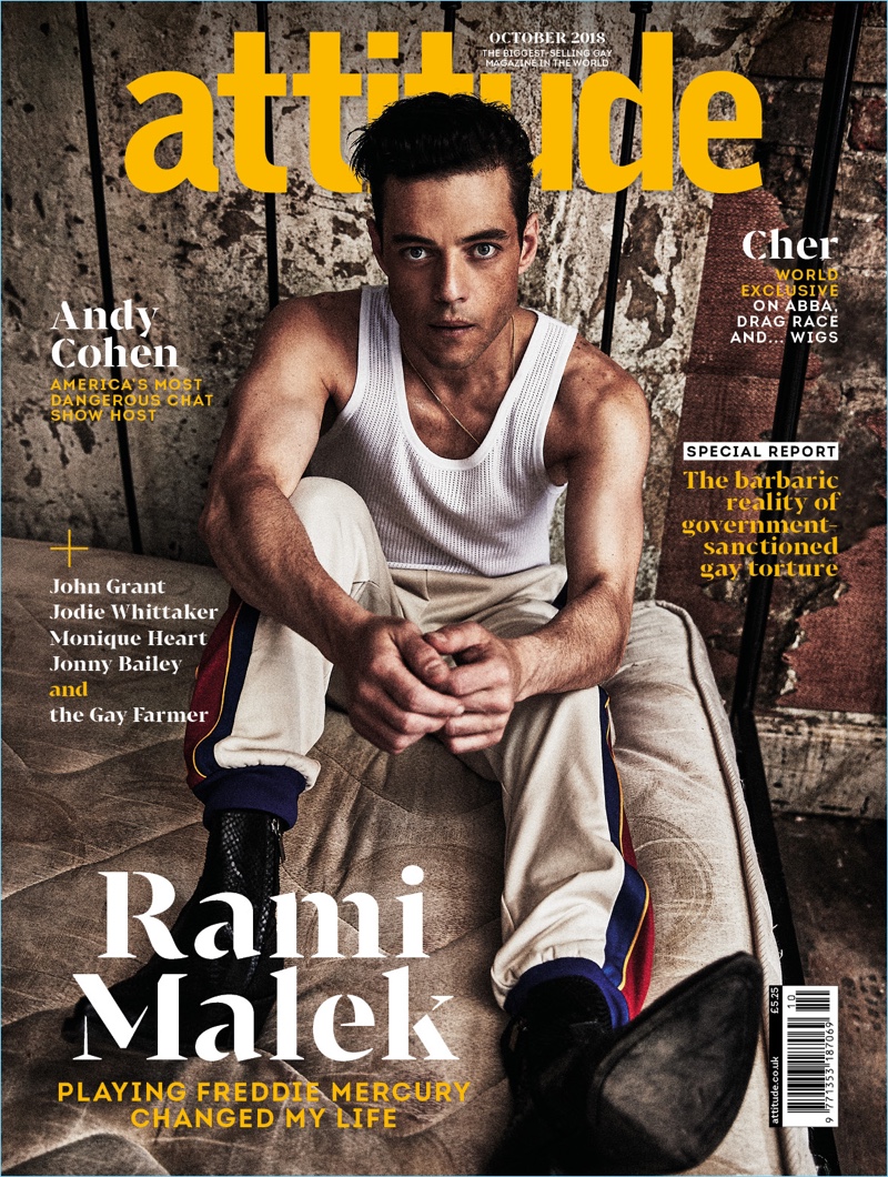 Rami Malek covers the October 2018 issue of Attitude magazine.