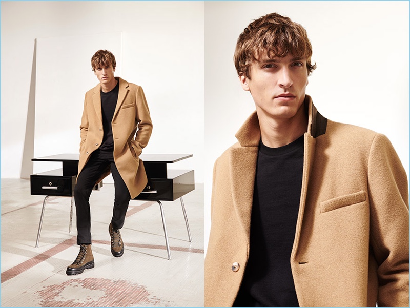 Tim Dibble models a look from Reserved's fall-winter 2018 premium collection.