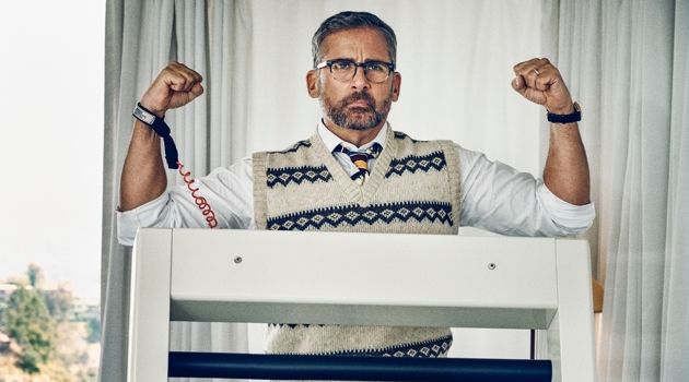 Steve Carell Covers Esquire, Talks 'Beautiful Boy' Actor Steve Carell wears a Gucci shirt and trousers with a vintage sweater vest and tie from Early Halloween, Vintage Clothing, N.Y.C. Carell also dons a Rolex watch.