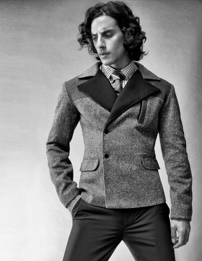 Reza Zohouri wears vintage tie, pants Calvin Klein, shirt and jacket Shelli Oh.