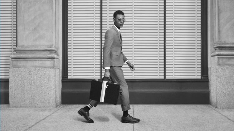 Youssouf Bamba Dons Thom Browne’s Sharp Fall ’18 Uniform