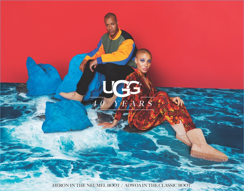 UGG taps designer Heron Preston and model Adwoa Aboah as the stars of its 40th anniversary campaign.