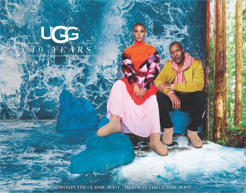 Adwoa Aboah and Heron Preston star in UGG's 40th anniversary campaign.