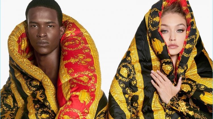 Salomon Diaz & Gigi Hadid Front Versace Eros Flame Campaign