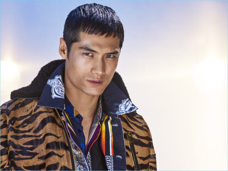 Hao Yun Xiang models Versace for GQ China.