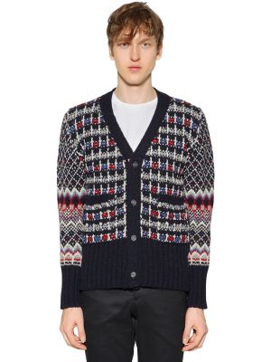 Wool & Mohair Jacquard Knit Cardigan Wool & Mohair Jacquard Knit Cardigan