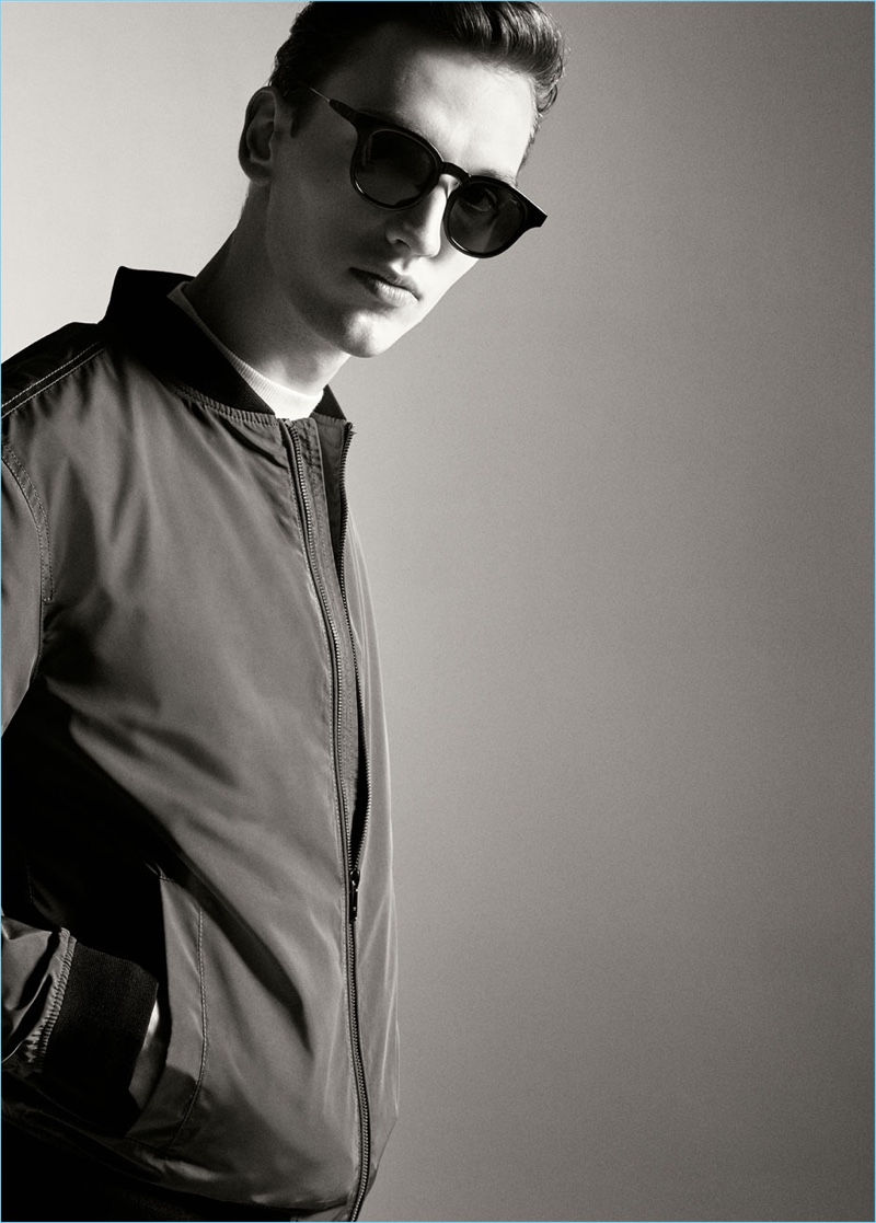 Justin Wunsch sports a bomber jacket from Zara Man. » William Los, Rogier Bosschaart + More Model Menswear Staples for Zara Justin Wunsch sports a bomber jacket from Zara Man.