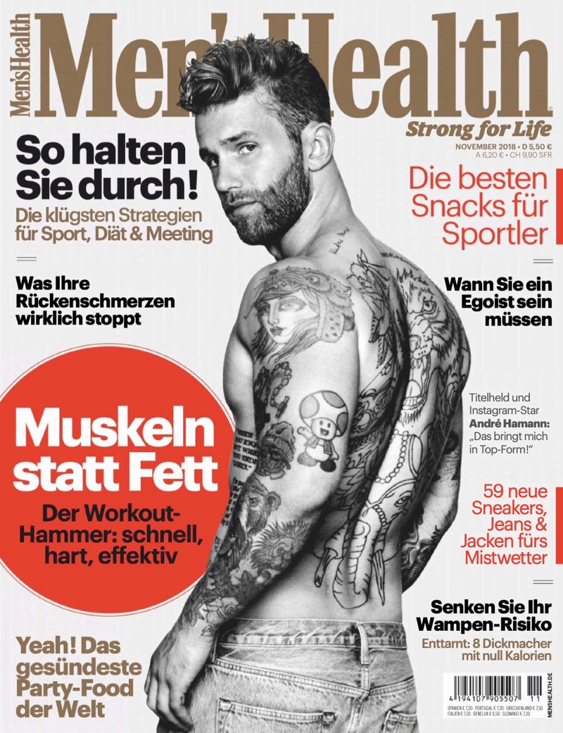 André Hamann Shirtless Men's Health Germany Cover