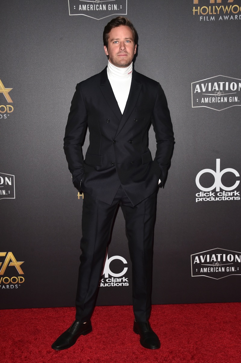 November 2018: Armie Hammer attends the 22nd annual Hollywood Film Awards in Beverly Hills, California. Hammer dons a look from Calvin Klein 205W39NYC. | Photo Credit: Calvin Klein | © 2018 Alberto E. Rodriguez / Getty Images