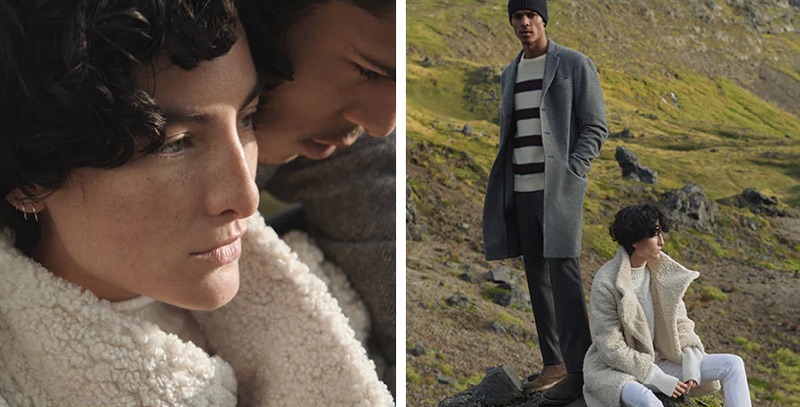 Heather Kemesky and Geron McKinley come together for Banana Republic's holiday 2018 campaign.