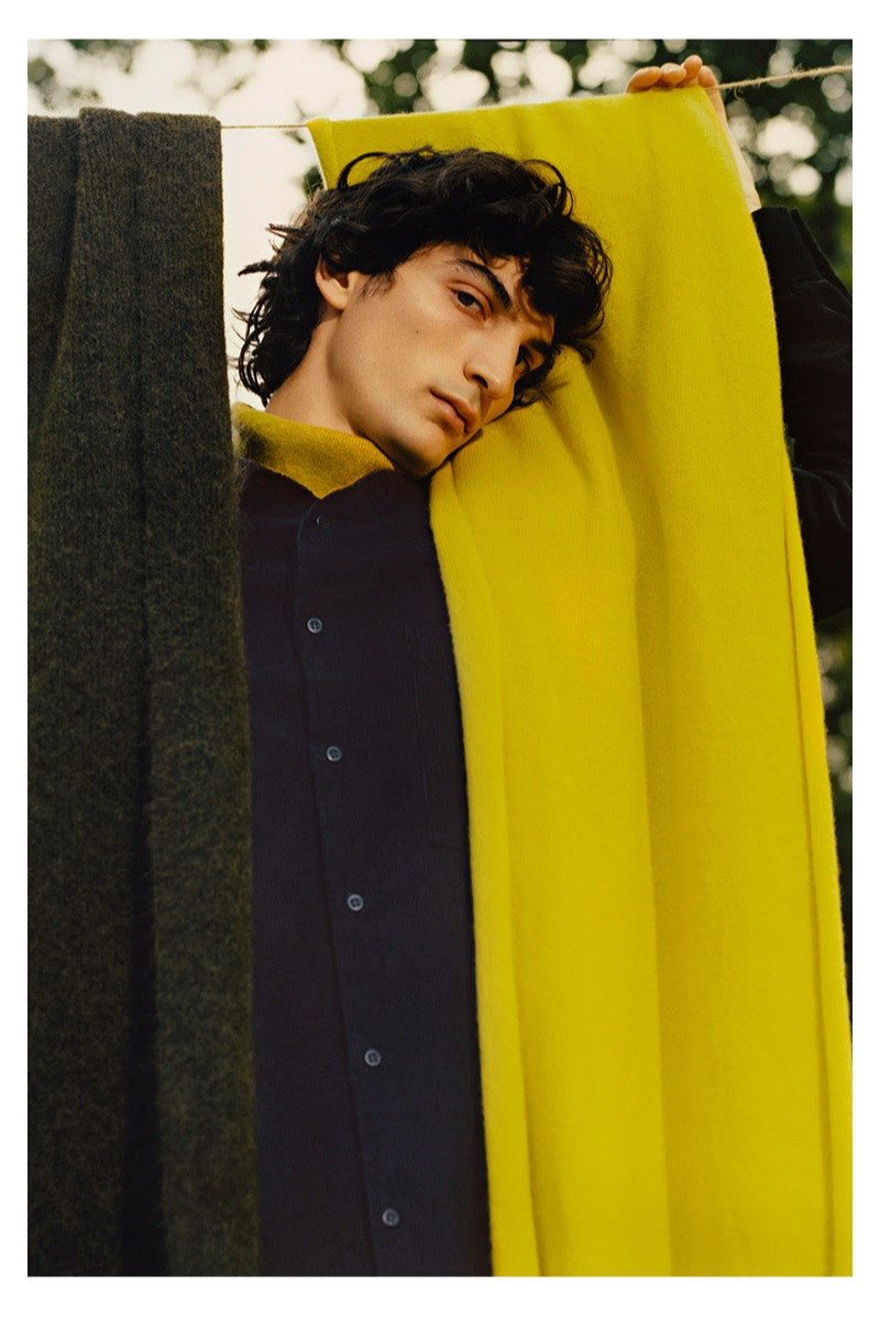 Embracing a winter cool, Luca Lemaire fronts COS' latest campaign.