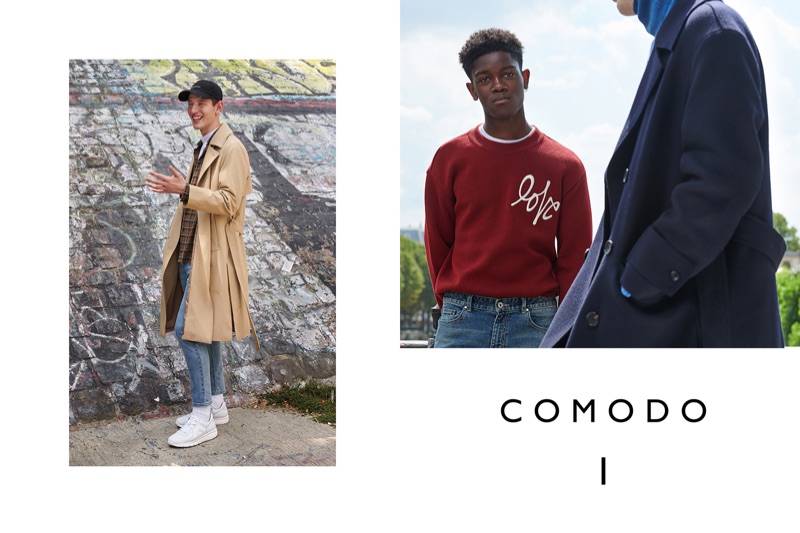 Luke Royer and Jonathan Botty appear in Comodo's fall-winter 2018 campaign.