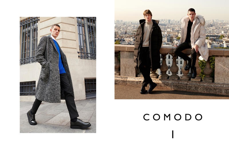 Models Luke Royer and Bartolomé Chapel front Comodo's fall-winter 2018 campaign.