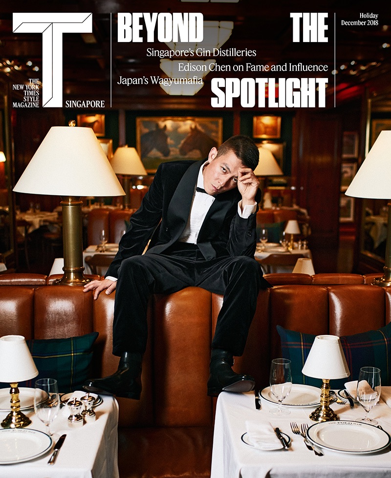 Donning a Ralph Lauren tuxedo, Edison Chen covers The New York Times Style Magazine Singapore.