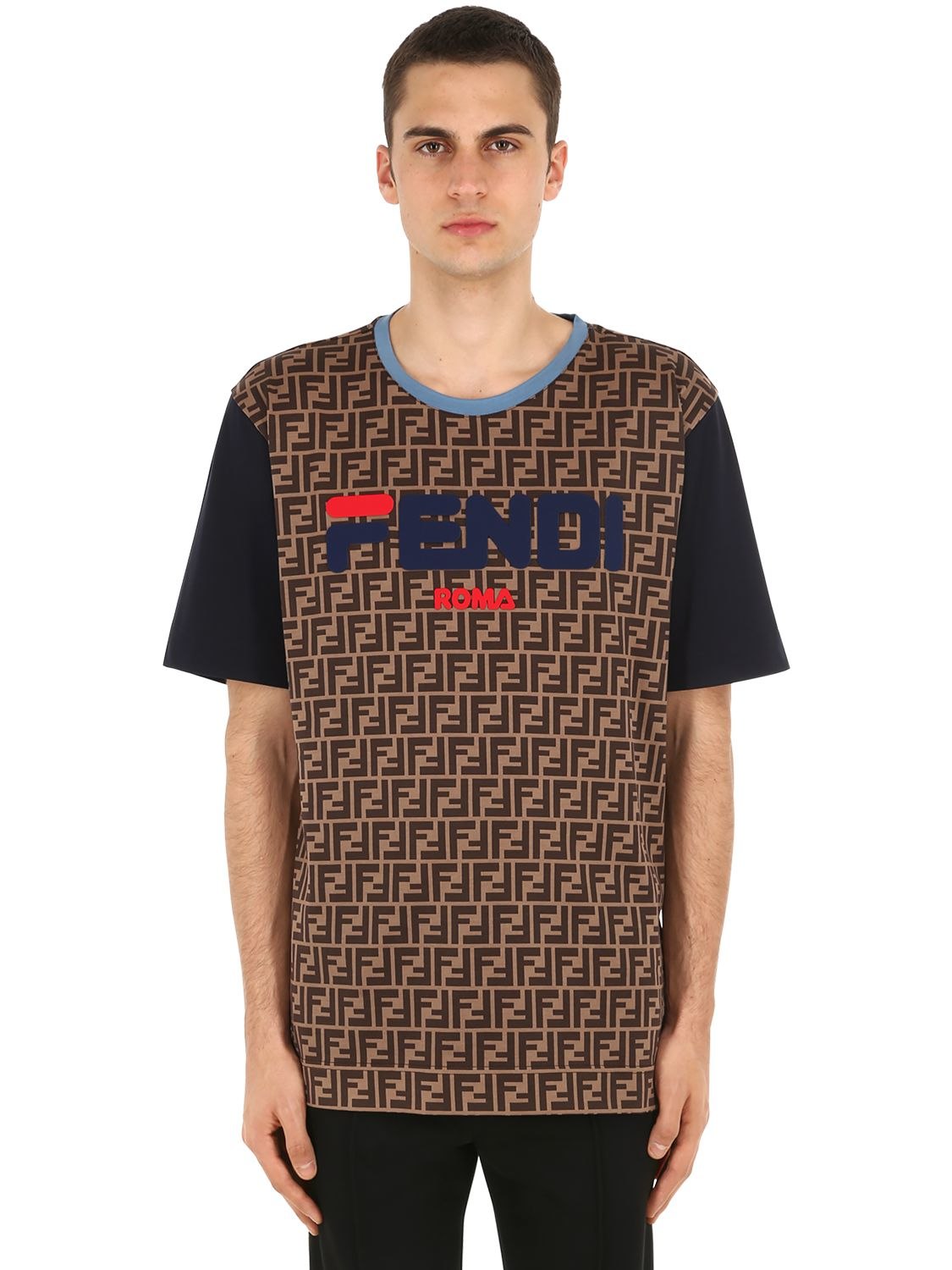 fendi logo jersey shirt