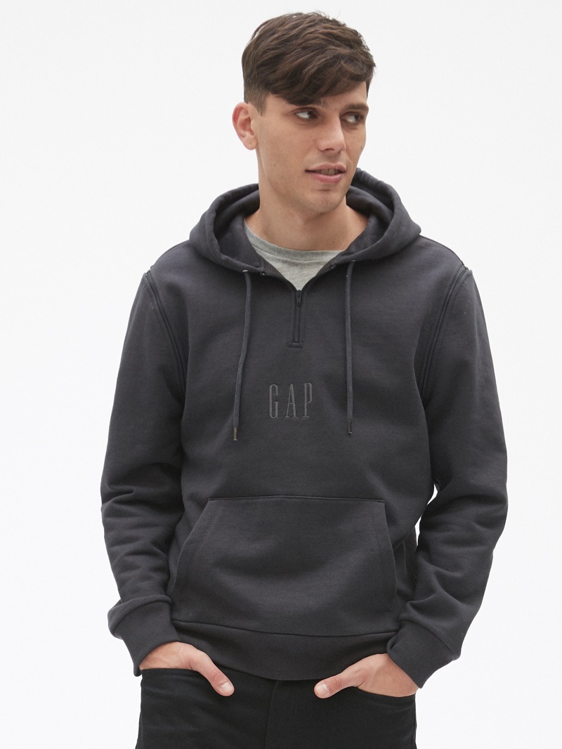 Gap + GQ STAMPD Logo Convertible Pullover Hoodie