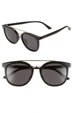 Gucci 52Mm Round Sunglasses - Black/ Grey Gucci 52Mm Round Sunglasses - Black/ Grey