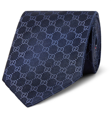 Gucci – 8cm Logo-Jacquard Silk Tie – Men – Navy | The Fashionisto