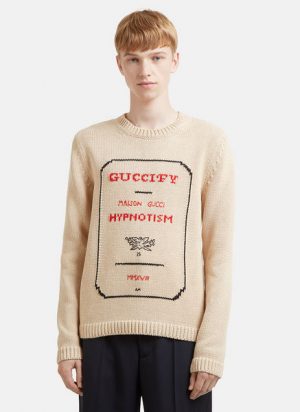 Guccify Hypnotism Invitation Cotton Knit Sweater Guccify Hypnotism Invitation Cotton Knit Sweater