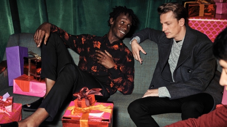 Models Adonis Bosso and Hugo Sauzay appear in H&M's holiday 2018 campaign.