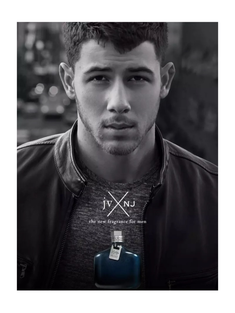 Nick Jonas fronts the JV x NJ fragrance campaign.