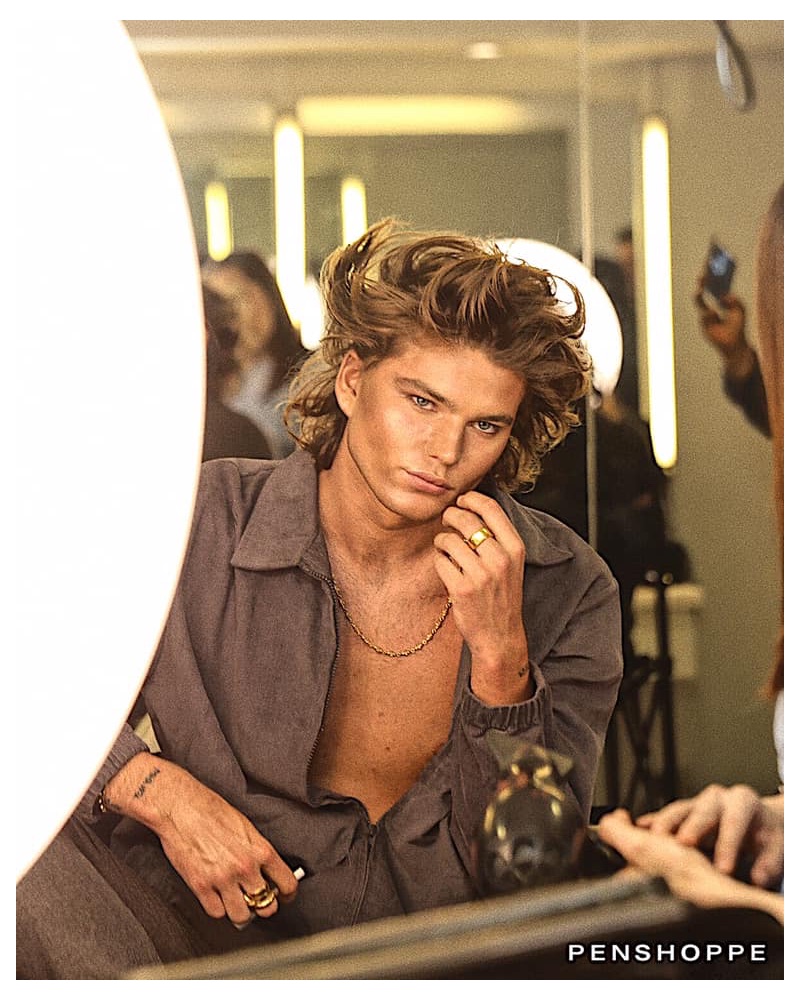 Behind the Scenes: Jordan Barrett prepares for Penshoppe's runway show.