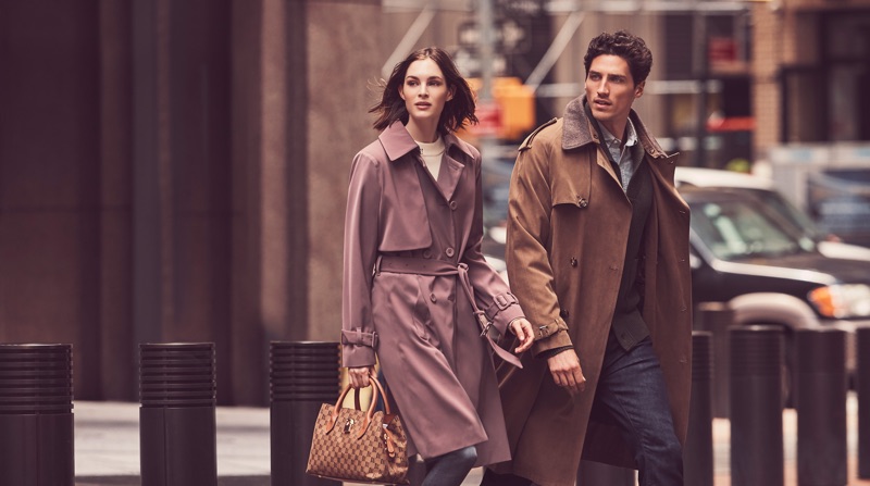 Models Laura Love and Ryan Kennedy front London Fog's fall-winter 2018 campaign.