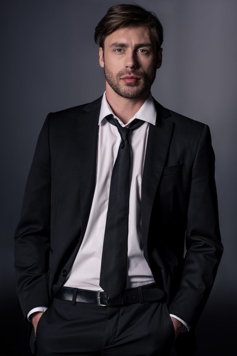 Man in Suit Stylish Man in Classic Black Suit