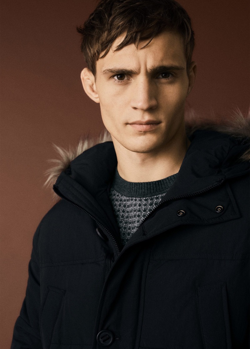 Mango Man taps Julian Schneyder to model its latest arrivals like the parka.