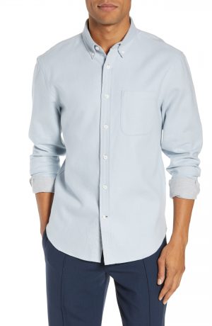 Men's Club Monaco Trim Fit Double Face Twill Sport Shirt, Size X-Large - Blue Men's Club Monaco Trim Fit Double Face Twill Sport Shirt, Size X-Large - Blue