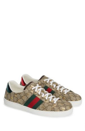 Men's Gucci New Ace Gg Supreme Sneaker, Size 6US / 5UK - Beige Men's Gucci New Ace Gg Supreme Sneaker, Size 6US / 5UK - Beige
