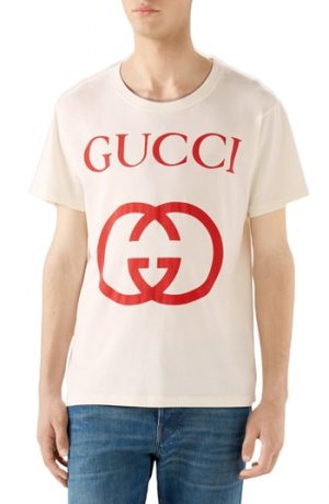 Men's Gucci New Logo T-Shirt, Size Small - Black Men's Gucci New Logo T-Shirt, Size Small - Ivory