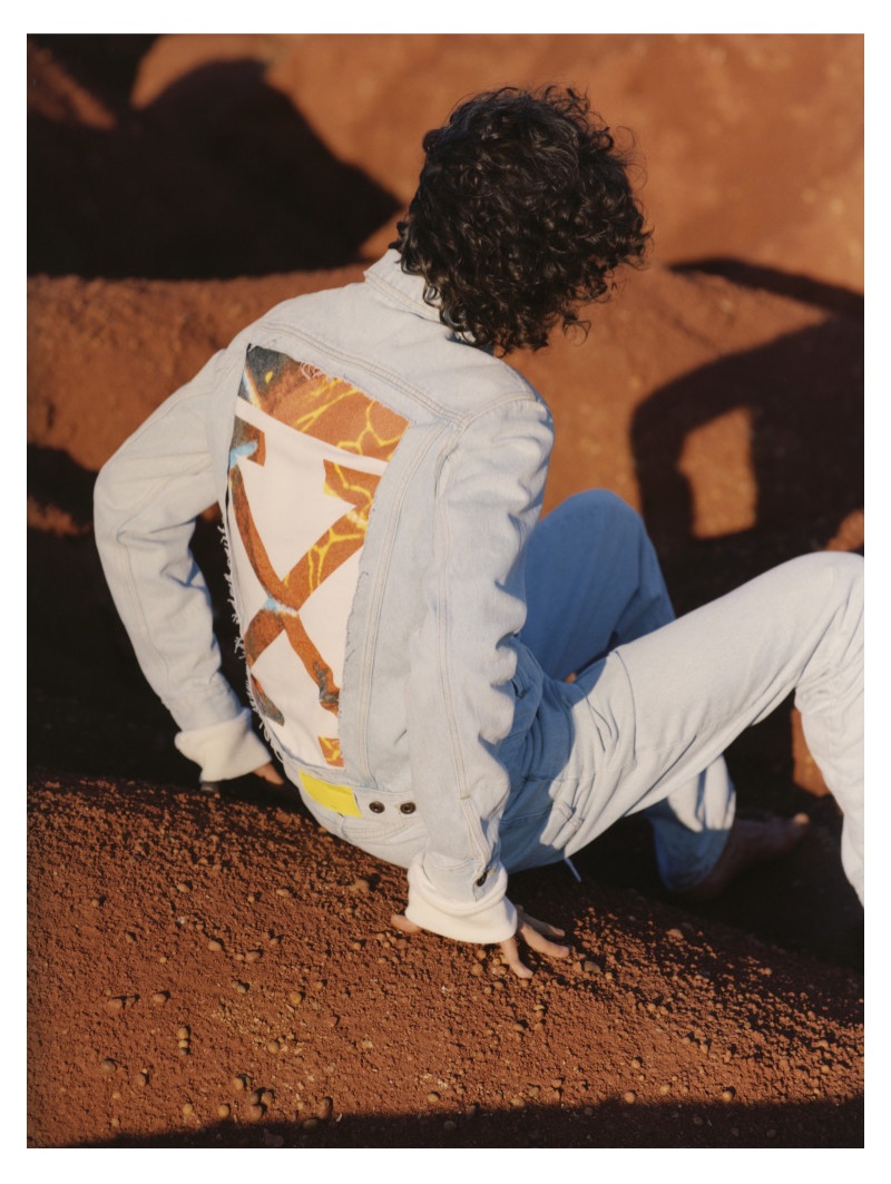 Ivan Ruberto photographs Diogo Guerreiro for Off-White's resort 2019 denim campaign.