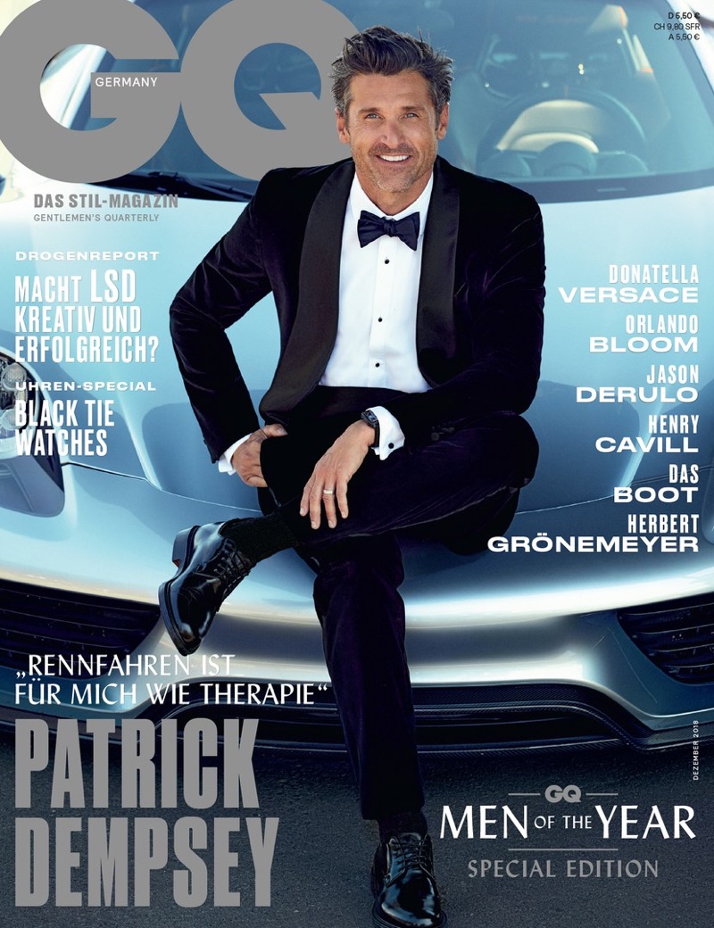 Patrick Dempsey covers the December 2018 issue of GQ Germany.