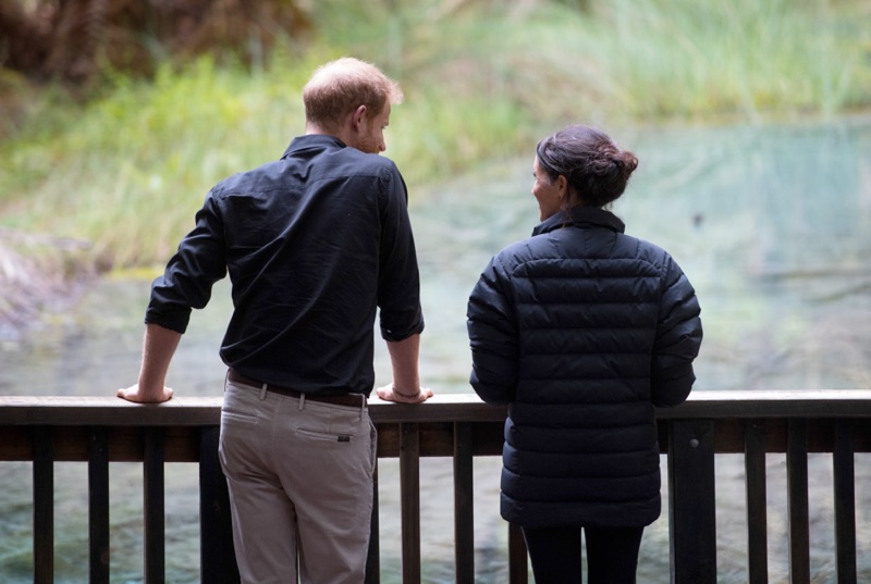 Taking in the sights of Rotorua, New Zealand, Prince Harry, Duke of Sussex and Meghan, Duchess of Sussex enjoy their time together.