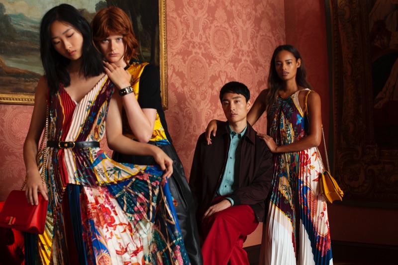 Chuyan He, Fabienne Dobbe, Ryu Wankyu, and Malaika Firth star in Salvatore Ferragamo's holiday 2018 campaign.