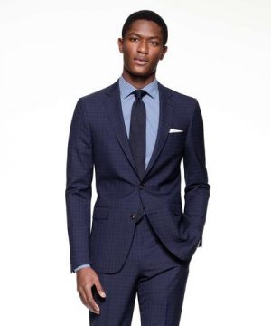 Sutton Suit Jacket in Italian Navy Windowpane Tropical Wool Sutton Suit Jacket in Italian Navy Windowpane Tropical Wool