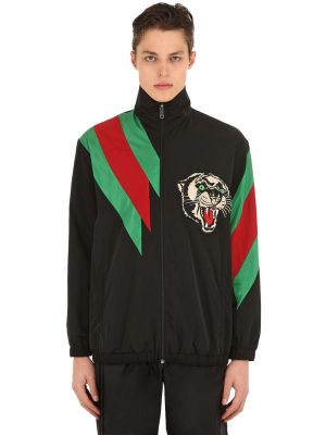 Tech Nylon Jacket W/ Patch & Web Details Tech Nylon Jacket W/ Patch & Web Details