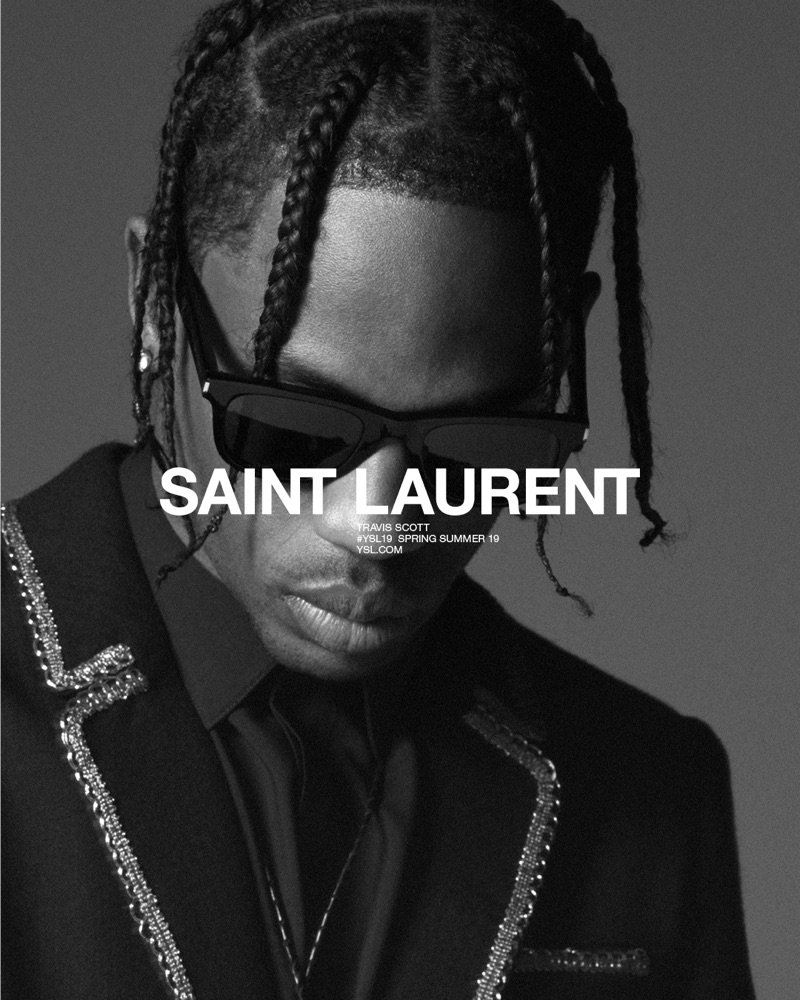 Rapper Travis Scott fronts Saint Laurent's spring-summer 2019 campaign.