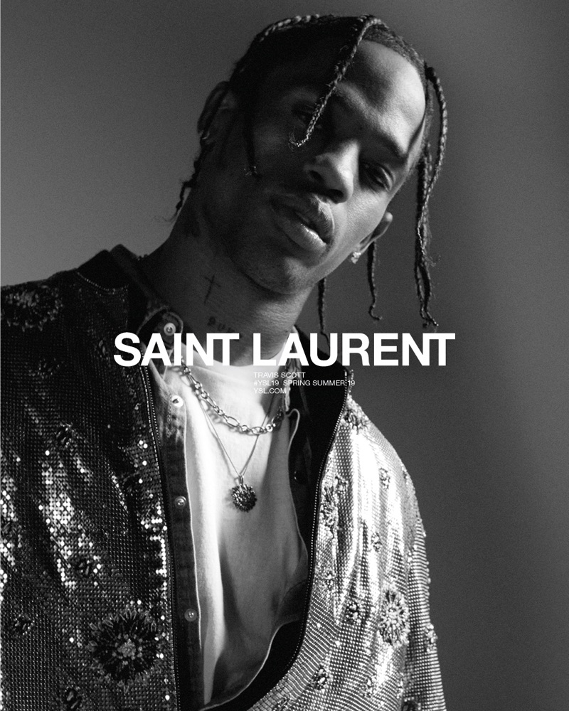 Travis Scott stars in Saint Laurent's spring-summer 2019 campaign.